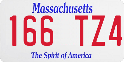 MA license plate 166TZ4