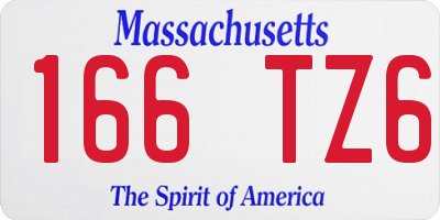 MA license plate 166TZ6