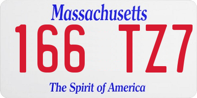 MA license plate 166TZ7