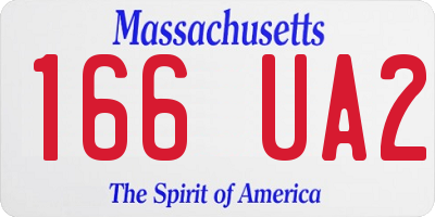 MA license plate 166UA2