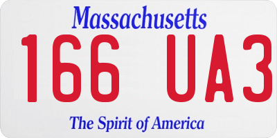 MA license plate 166UA3