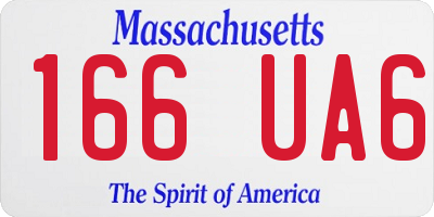 MA license plate 166UA6