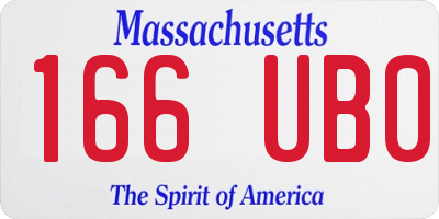 MA license plate 166UB0