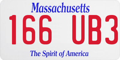 MA license plate 166UB3