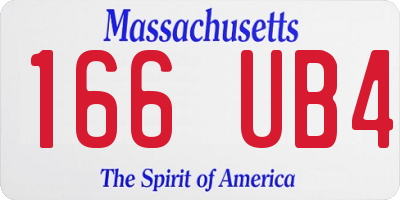MA license plate 166UB4