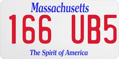 MA license plate 166UB5