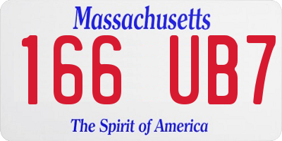 MA license plate 166UB7