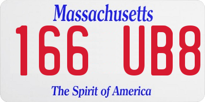 MA license plate 166UB8