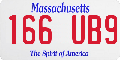 MA license plate 166UB9