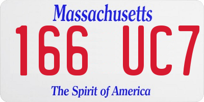 MA license plate 166UC7