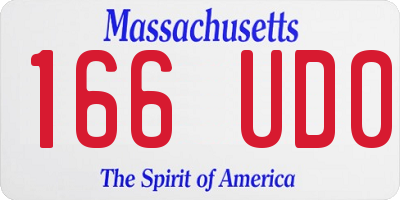 MA license plate 166UD0