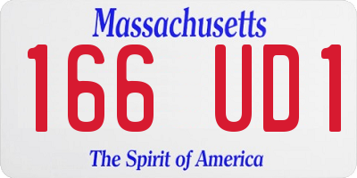 MA license plate 166UD1