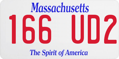 MA license plate 166UD2