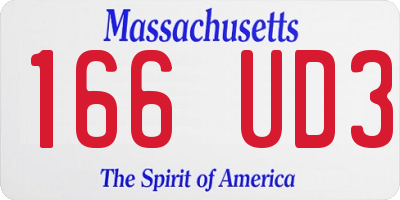 MA license plate 166UD3