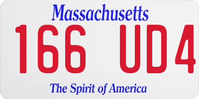 MA license plate 166UD4
