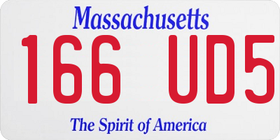MA license plate 166UD5