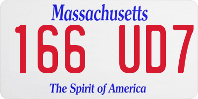 MA license plate 166UD7