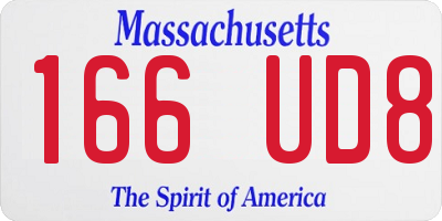 MA license plate 166UD8