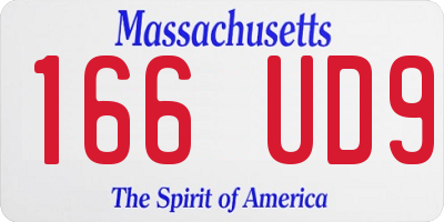MA license plate 166UD9