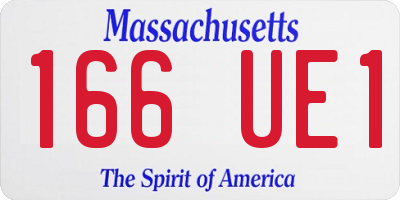 MA license plate 166UE1