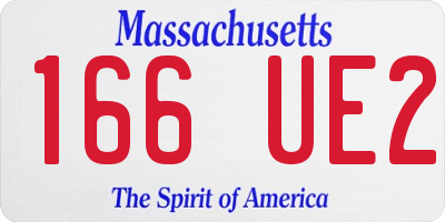 MA license plate 166UE2