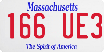 MA license plate 166UE3
