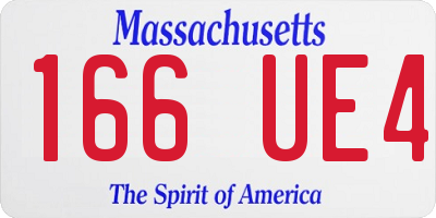 MA license plate 166UE4
