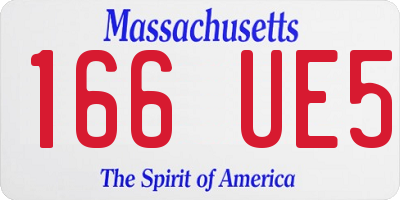 MA license plate 166UE5
