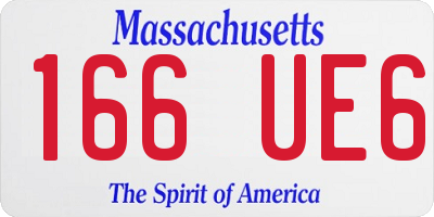 MA license plate 166UE6