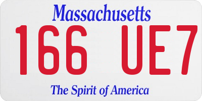 MA license plate 166UE7
