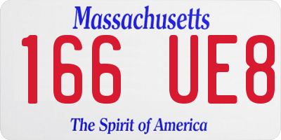 MA license plate 166UE8
