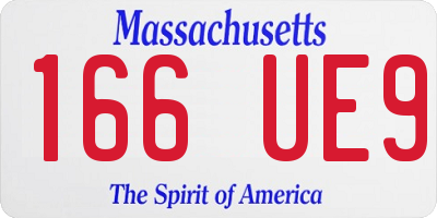 MA license plate 166UE9