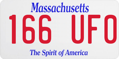MA license plate 166UF0