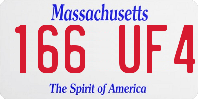 MA license plate 166UF4