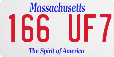 MA license plate 166UF7
