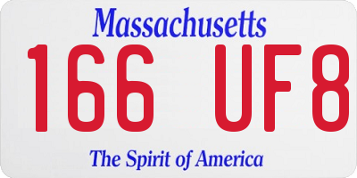 MA license plate 166UF8