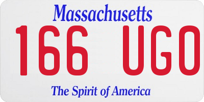 MA license plate 166UG0