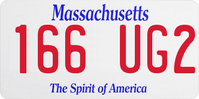 MA license plate 166UG2