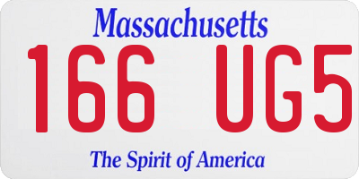 MA license plate 166UG5