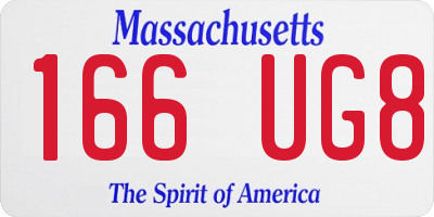 MA license plate 166UG8