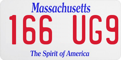 MA license plate 166UG9