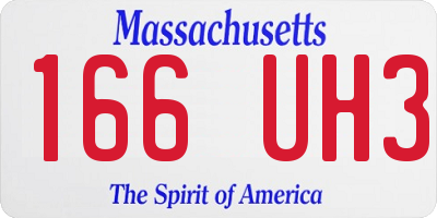 MA license plate 166UH3