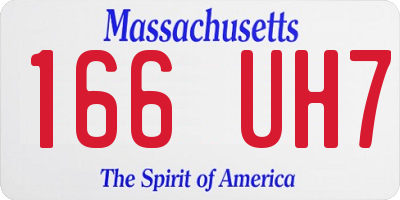 MA license plate 166UH7