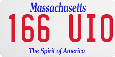 MA license plate 166UI0