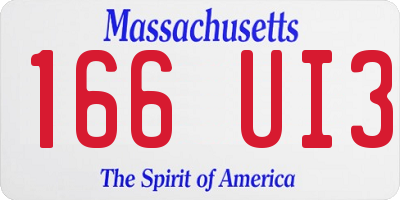 MA license plate 166UI3