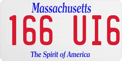 MA license plate 166UI6