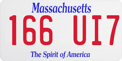 MA license plate 166UI7
