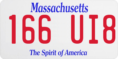 MA license plate 166UI8