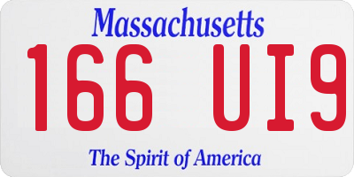 MA license plate 166UI9