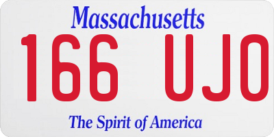 MA license plate 166UJ0